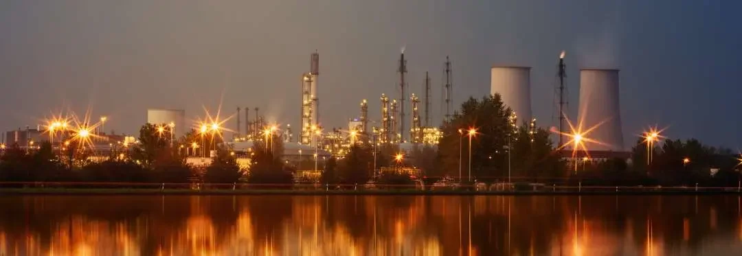 Refinery at night